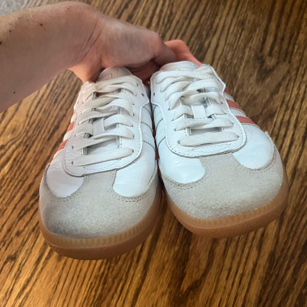 adidas Samba OG Women's Sneakers - White and Coral - Picture 5 of 7